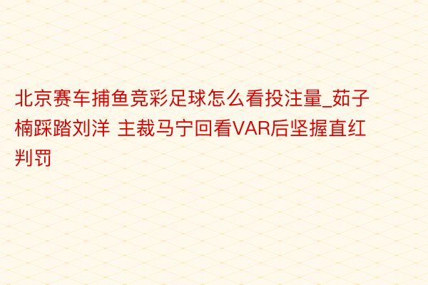 北京赛车捕鱼竞彩足球怎么看投注量_茹子楠踩踏刘洋 主裁马宁回看VAR后坚握直红判罚